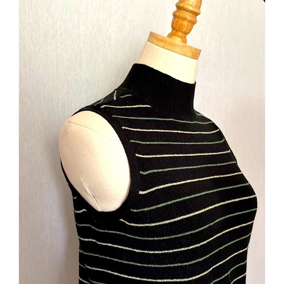 Vintage 80’s Linden Hill fine gauge knit stretch sleeveless striped top sweater - Picture 5 of 6